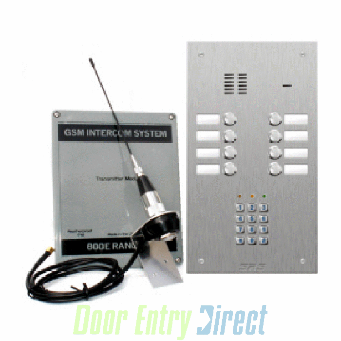 GSM-800/S8K 8 button GSM intercom stainless with keypad