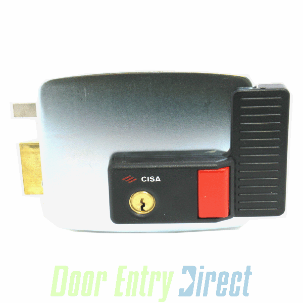 11931602 Cisa      60mm LH electric gate lock, button exit 12v ac FL