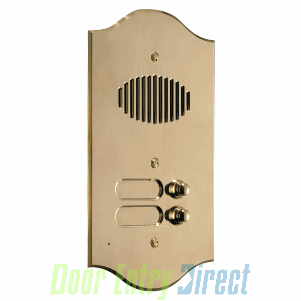 3001/R Comelit   1 button  Roma series brass audio panel
