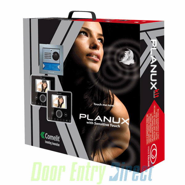 8496B Comelit   Planux   2 user kit, Powercom panel, black monitor