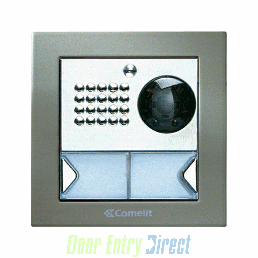 CPCFV-02 Comelit   Powercom 02 button, 2 wire colour video panel, flu