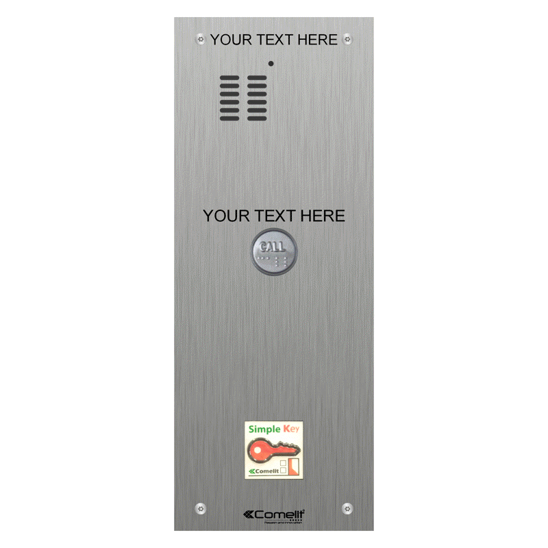 VK4101/08-DDAB Comelit 1 button, DDA s.steel engravable iKall audio + prox.