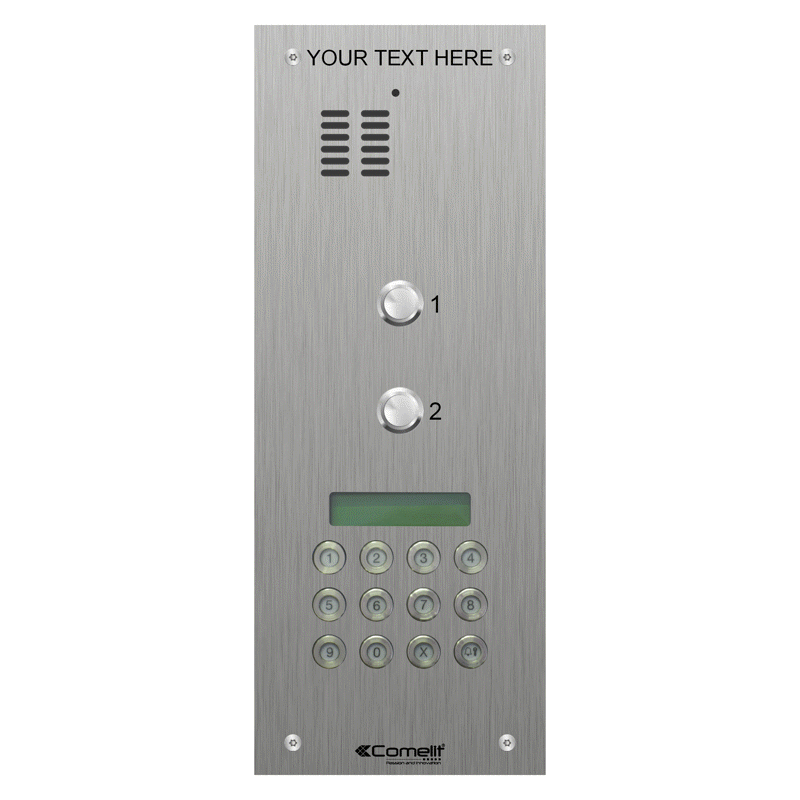 VK4102/0C Comelit 2 button, VR s.steel engravable iKall audio + 3188 k