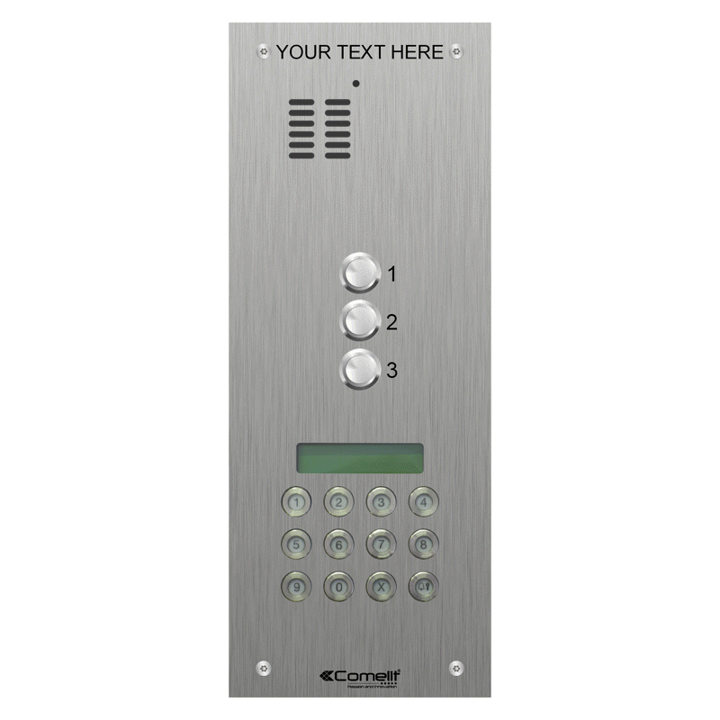 VK4103/0C Comelit 3 button, VR s.steel engravable iKall audio + 3188 k