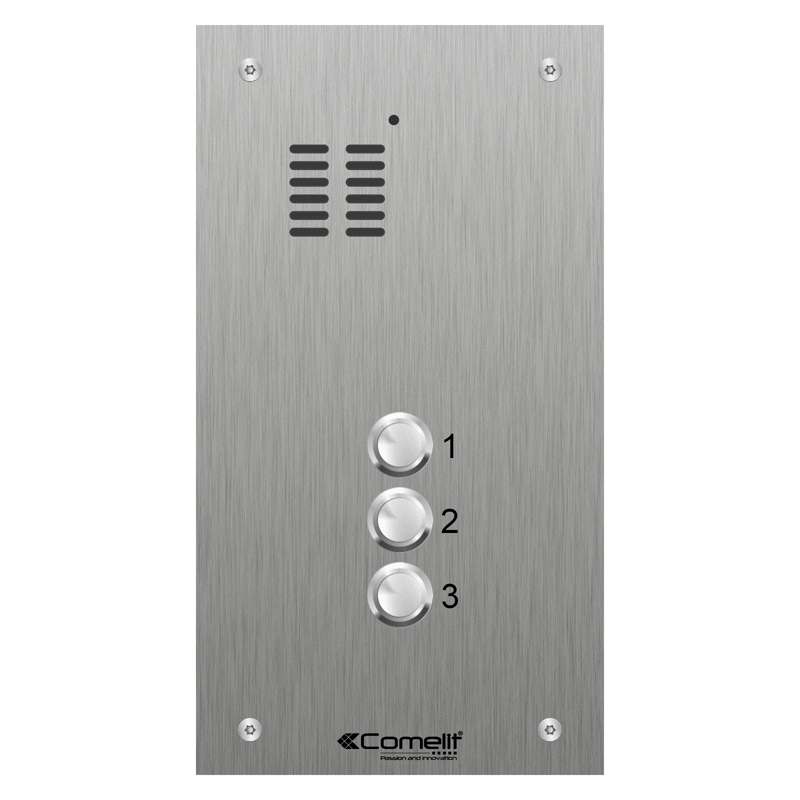 VK4103 Comelit 3 button, VR s.steel engravable iKall audio panel