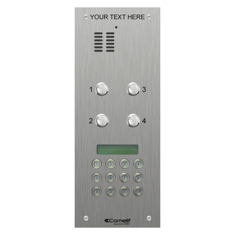 VK4104/0C Comelit 4 button, VR s.steel engravable iKall audio + 3188 k