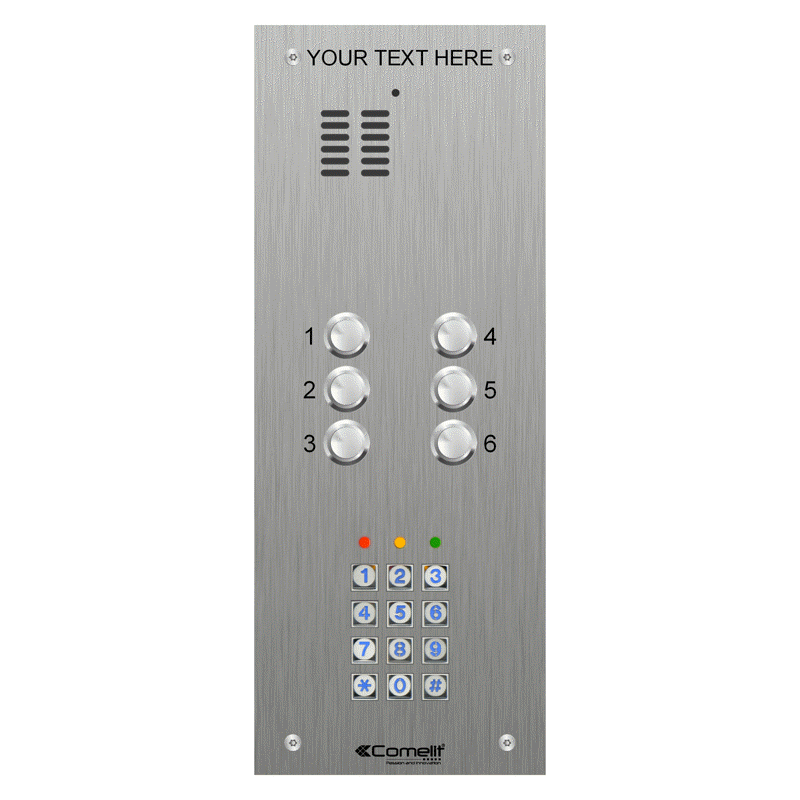 VK4106/05 Comelit 6 button, VR s.steel engravable iKall audio + keypad