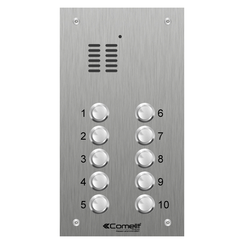 VK4110 Comelit 10 button, VR s.steel engravable iKall audio panel