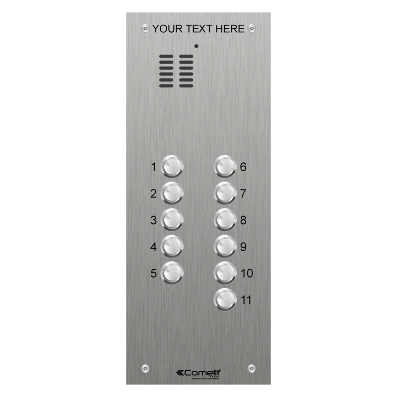 VK4111 Comelit 11 button, VR s.steel engravable iKall audio panel