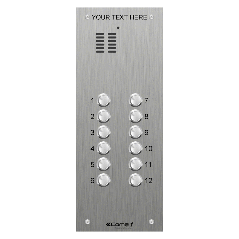 VK4112 Comelit 12 button, VR s.steel engravable iKall audio panel