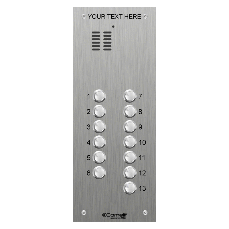 VK4113 Comelit 13 button, VR s.steel engravable iKall audio panel