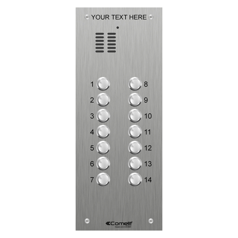 VK4114 Comelit 14 button, VR s.steel engravable iKall audio panel