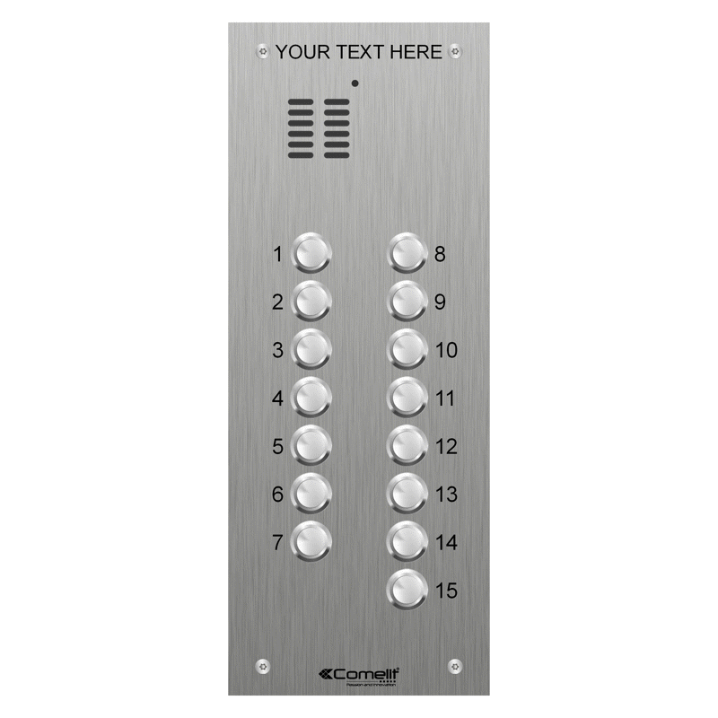 VK4115 Comelit 15 button, VR s.steel engravable iKall audio panel