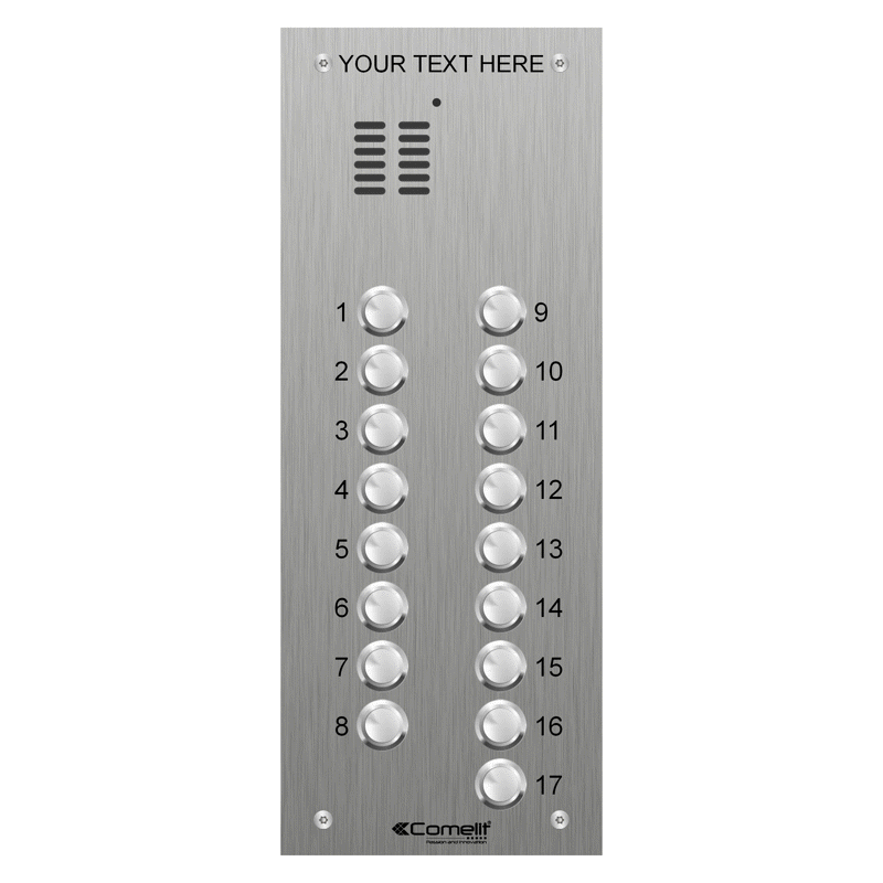 VK4117 Comelit 17 button, VR s.steel engravable iKall audio panel