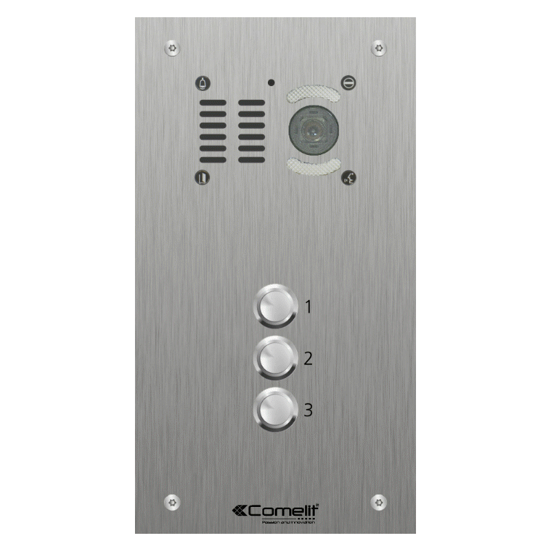 VK4503 Comelit 3 button, VR s.steel engravable iKall video panel