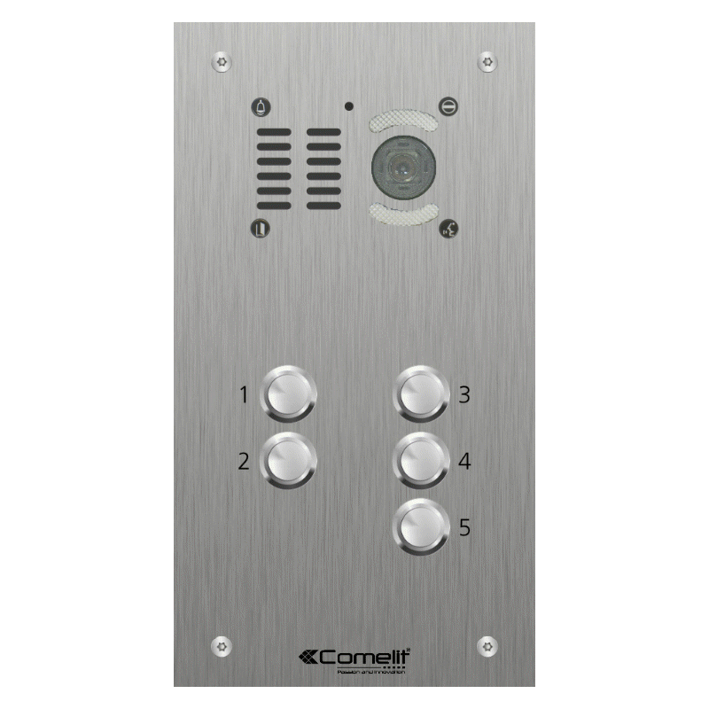 VK4505 Comelit 5 button, VR s.steel engravable iKall video panel