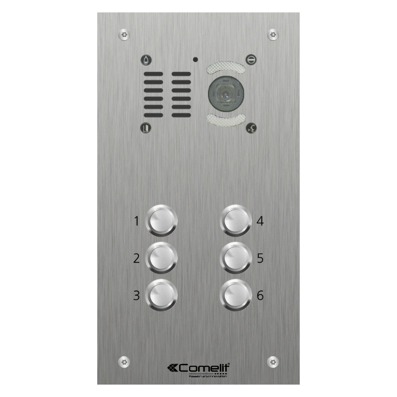 VK4506 Comelit 6 button, VR s.steel engravable iKall video panel