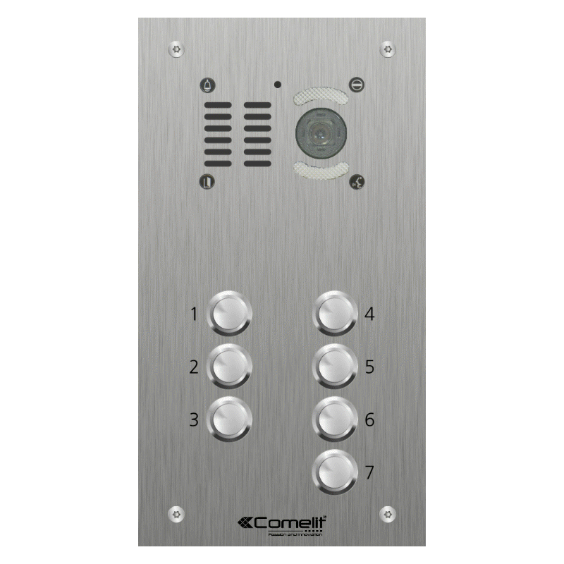 VK4507 Comelit 7 button, VR s.steel engravable iKall video panel