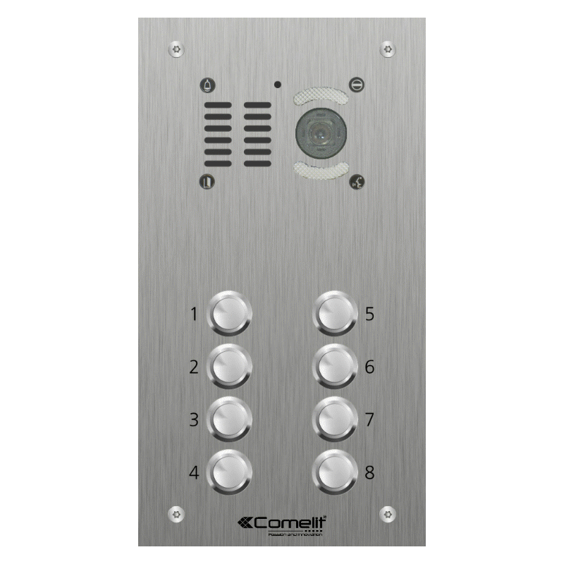 VK4508 Comelit 8 button, VR s.steel engravable iKall video panel
