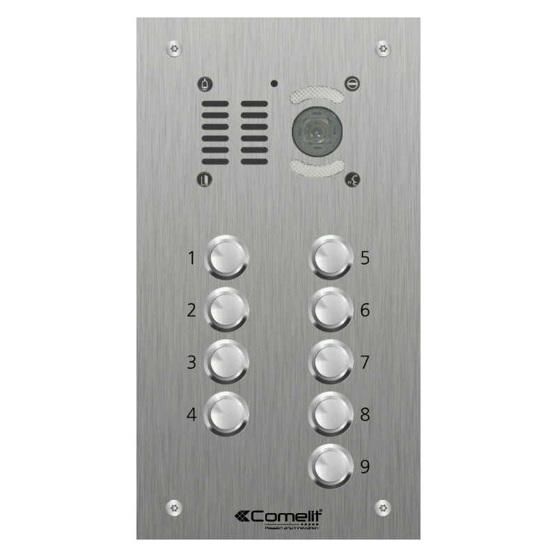 VK4509 Comelit 9 button, VR s.steel engravable iKall video panel