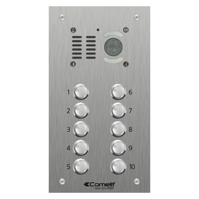VK4510 Comelit 10 button, VR s.steel engravable iKall video panel