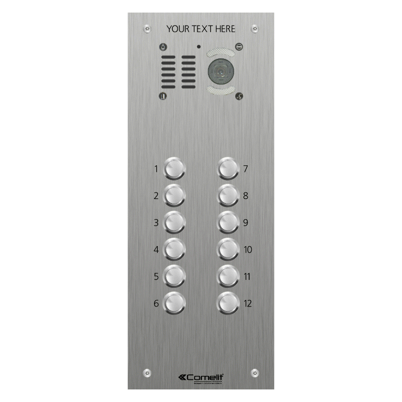 VK4512 Comelit 12 button, VR s.steel engravable iKall video panel