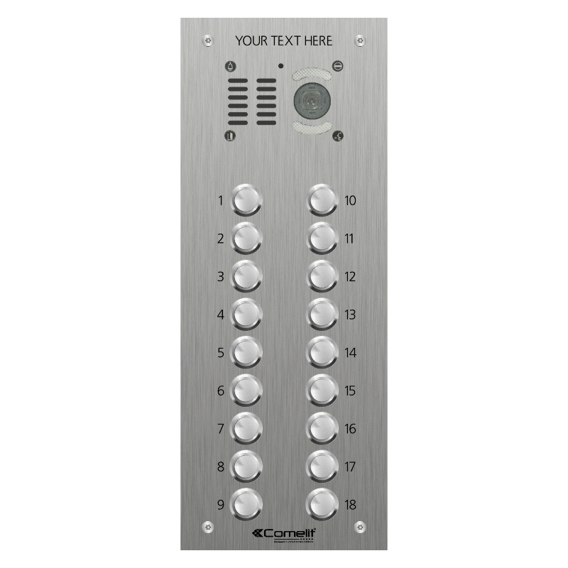 VK4518 Comelit 18 button, VR s.steel engravable iKall video panel
