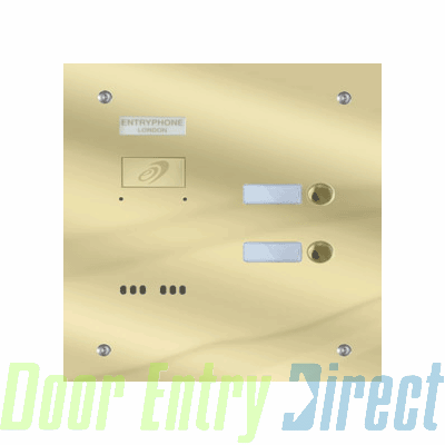 9200/B2-P 2 button brass entrance panel                     203mm wide