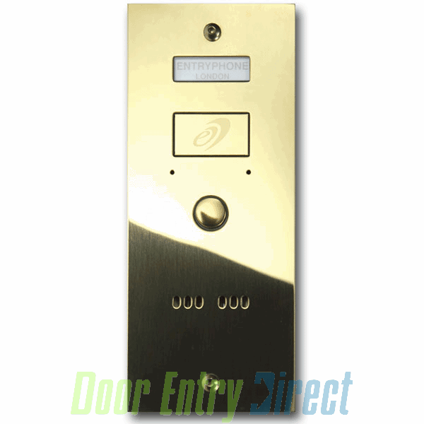 9200/1-P 1 button polished brass entrance panel - surface