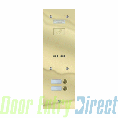 9200/A2-P 2 button brass entrance panel                     115mm wide