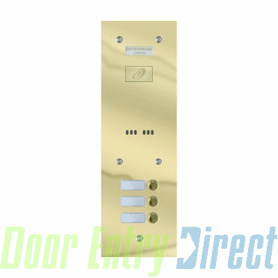 9200/A3-P 3 button brass entrance panel                     115mm wide