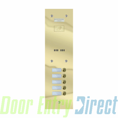 9200/A5-P 5 button brass entrance panel                     115mm wide