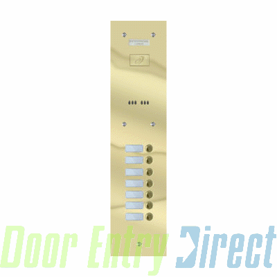 9200/A7-P 7 button brass entrance panel                     115mm wide
