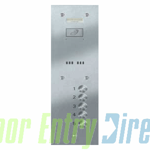 VRS/A5-S 5 button VR entrance panel - stainless steel      115mm wide