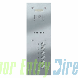 VRS/A6-S 6 button VR entrance panel - stainless steel      115mm wide