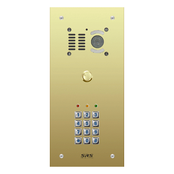 EK01V/B/F/05 Comelit   01 button, brass, video + keypad panel, flush