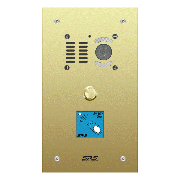 EK01V/B/F/08 Comelit   01 button, brass, video + prox panel, flush