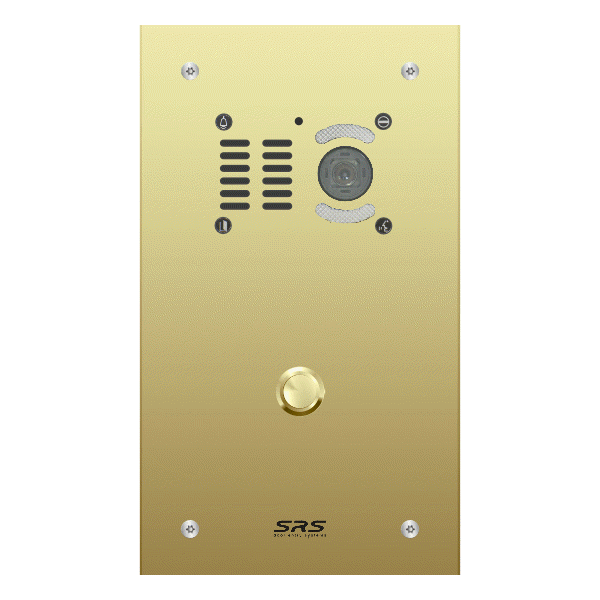 EK01V/B/F Comelit   01 button, brass, video panel, flush