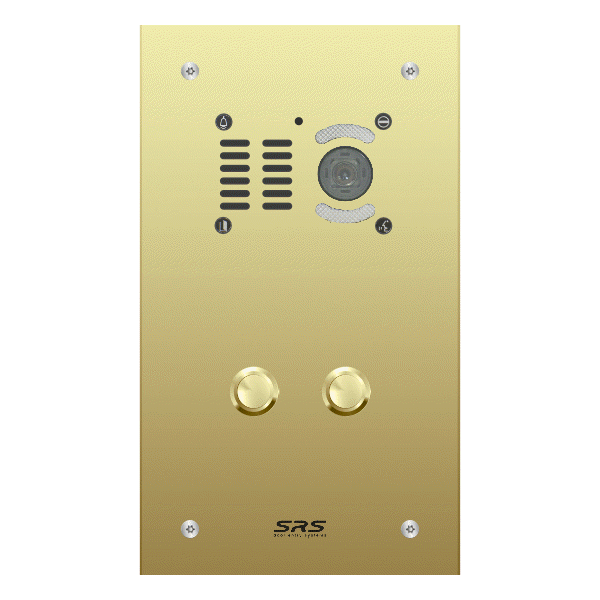 EK02V/B/F Comelit   02 button, brass, video panel, flush