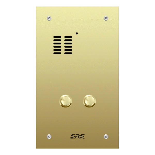 ES02A/B/F Comelit   02 button, brass, audio panel, flush
