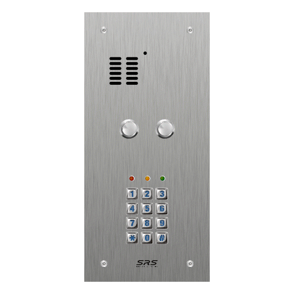 ES02A/S/F/05 Comelit   02 button, s.steel, audio + keypad panel, flush