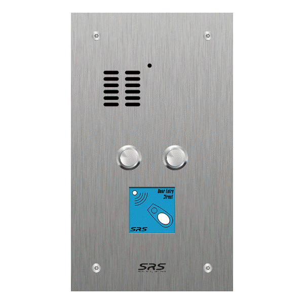 ES02A/S/F/08 Comelit   02 button, s.steel, audio + prox panel, flush