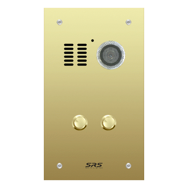 ES02V/B/F Comelit   02 button, brass, video panel, flush