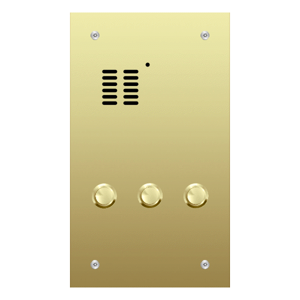 ES03A/B/F Comelit   03 button, brass, audio panel, flush