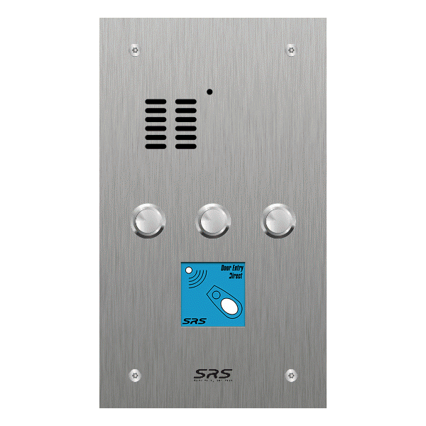 ES03A/S/F/08 Comelit   03 button, s.steel, audio + prox panel, flush