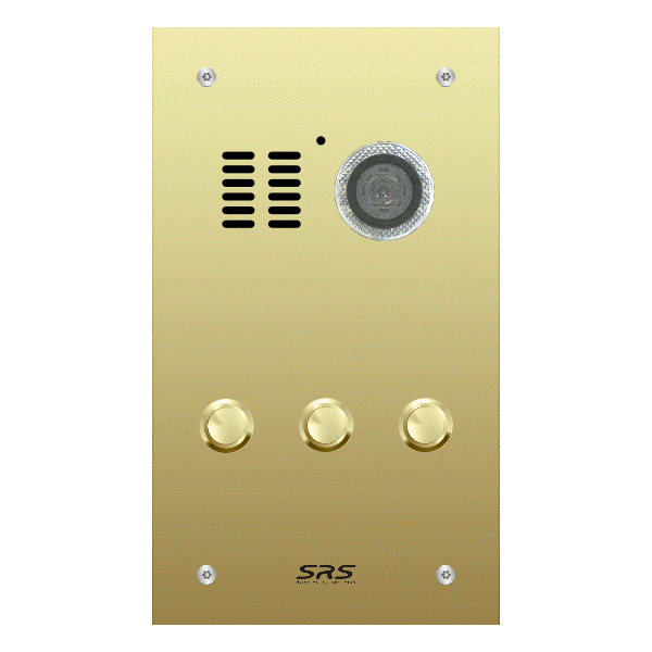ES03V/B/F Comelit   03 button, brass, video panel, flush