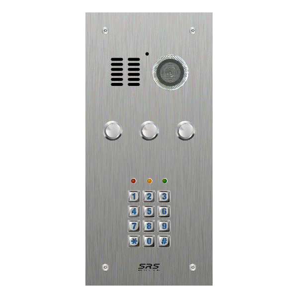 ES03V/S/F/05 Comelit   03 button, s.steel, video + keypad panel, flush