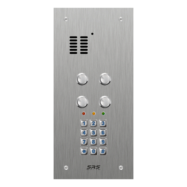 ES04A/S/F/05 Comelit   04 button, s.steel, audio + keypad panel, flush