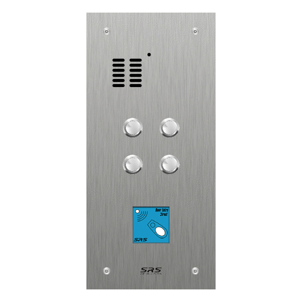 ES04A/S/F/08 Comelit   04 button, s.steel, audio + prox panel, flush