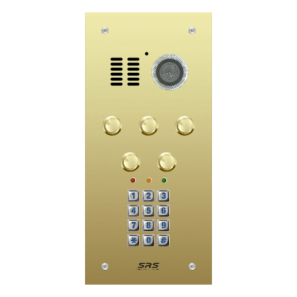 ES05V/B/F/05 Comelit   05 button, brass, video + keypad panel, flush